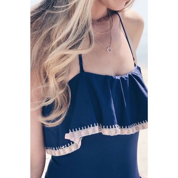 New. Platinum by PilyQ navy swimsuit. Retails $164 - Picture 4 of 11